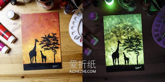 手工夜光画的作品图片 夜幕下仿佛拥有了生命- www.aizhezhi.com