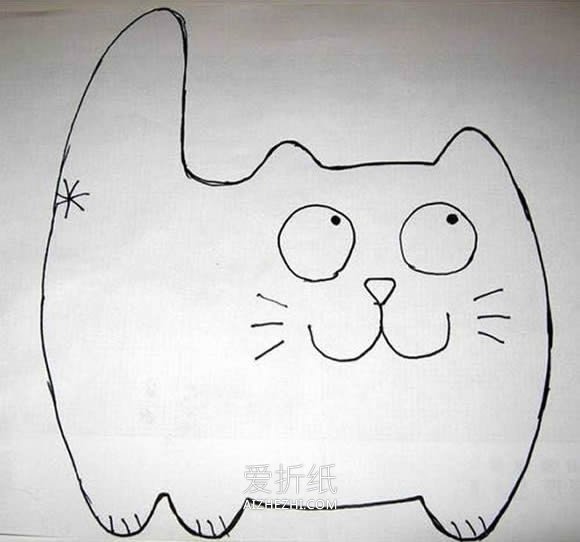 怎么做卡通猫咪挂件图解 不织布制作小猫挂饰- www.aizhezhi.com