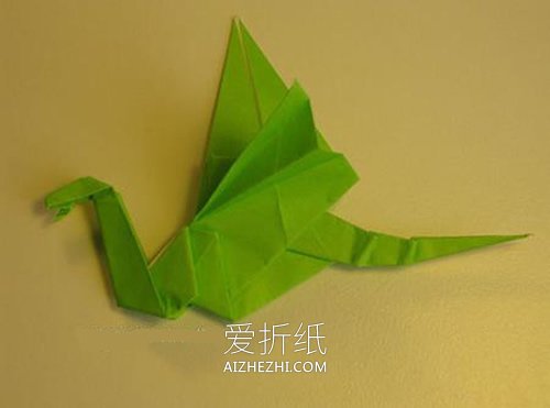 怎么折纸简单翼龙图解 儿童手工折纸立体翼龙- www.aizhezhi.com