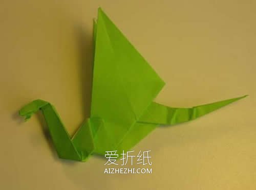 怎么折纸简单翼龙图解 儿童手工折纸立体翼龙- www.aizhezhi.com