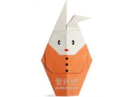 怎么折纸卡通兔子图解 幼儿手工折叠兔子教程- www.aizhezhi.com