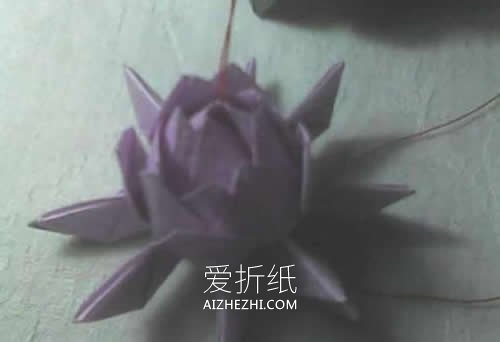 怎么折纸祈福莲的方法 手工立体莲花折法图解- www.aizhezhi.com