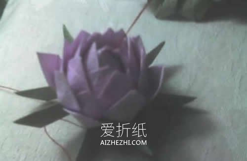 怎么折纸祈福莲的方法 手工立体莲花折法图解- www.aizhezhi.com