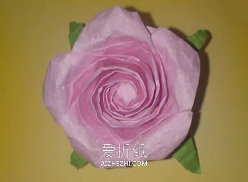 怎么折纸NS玫瑰花图解 手工NS玫瑰的折法步骤- www.aizhezhi.com