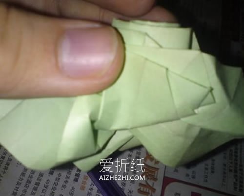 怎么折纸NS玫瑰花图解 手工NS玫瑰的折法步骤- www.aizhezhi.com