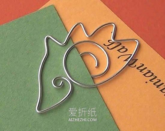 怎么做可爱小书签图片 金属丝手工制作书签- www.aizhezhi.com