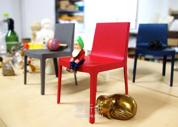 怎么做可爱椅子模型 卡纸手工制作椅子纸模型- www.aizhezhi.com