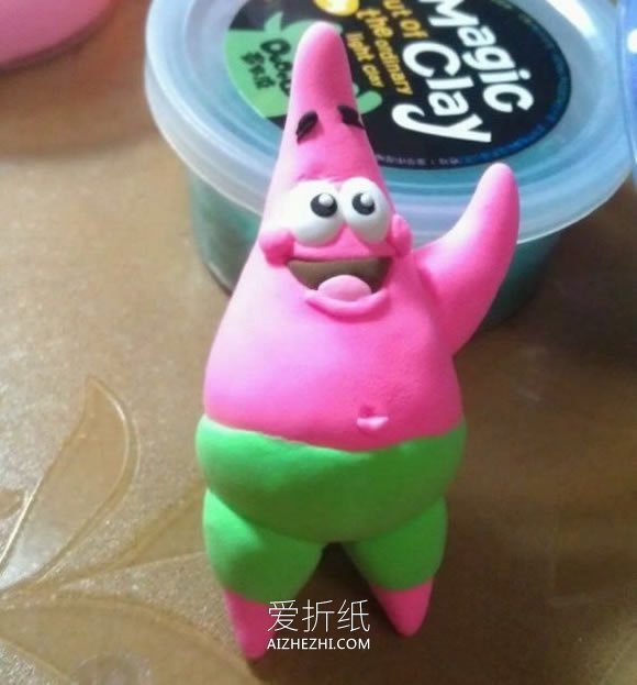 怎么做粘土派大星图解 超轻粘土制作派大星方法- www.aizhezhi.com