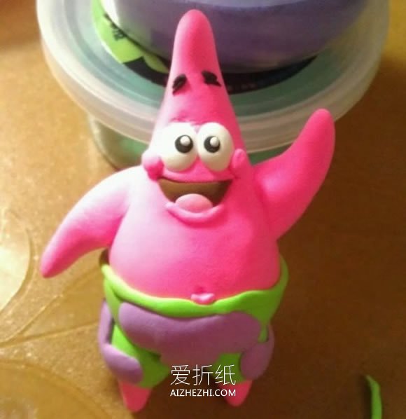 怎么做粘土派大星图解 超轻粘土制作派大星方法- www.aizhezhi.com