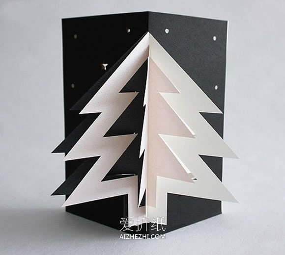 怎么做立体圣诞树贺卡 卡纸制作创意圣诞贺卡- www.aizhezhi.com