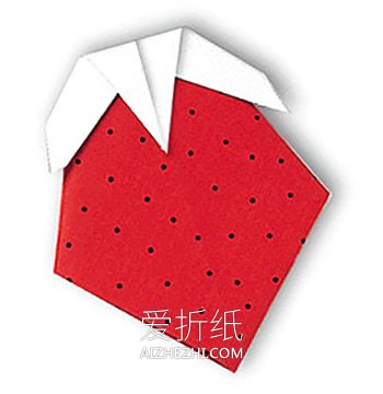 怎么简单折纸草莓图解 幼儿手工草莓的折法- www.aizhezhi.com