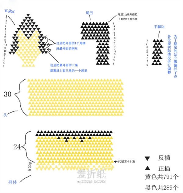 怎么做三角插皮卡丘 立体皮卡丘的折法图解- www.aizhezhi.com