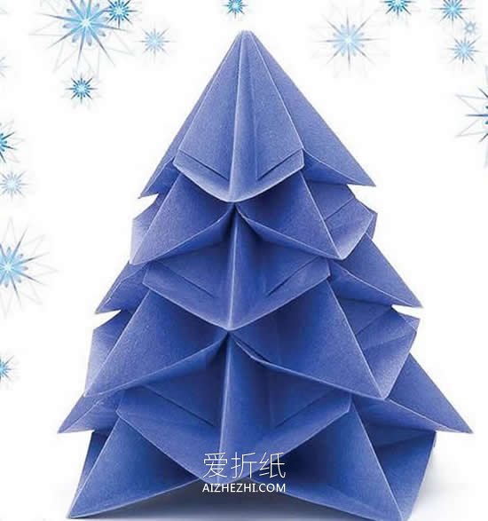 怎么折纸漂亮的圣诞树 手工立体圣诞树折法- www.aizhezhi.com