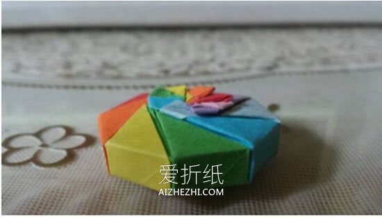 怎么折纸彩虹盒子图解 八角形带盖盒子的折法- www.aizhezhi.com