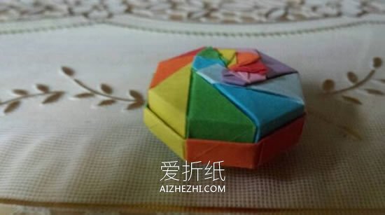 怎么折纸彩虹盒子图解 八角形带盖盒子的折法- www.aizhezhi.com