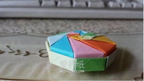 怎么折纸彩虹盒子图解 八角形带盖盒子的折法- www.aizhezhi.com