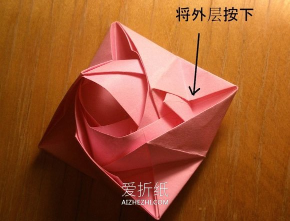 怎么做纸玫瑰的方法 手工立体玫瑰花折法图解- www.aizhezhi.com