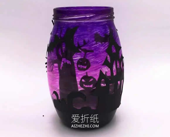 怎么做万圣节灯笼教程 玻璃瓶制作灯笼的方法- www.aizhezhi.com