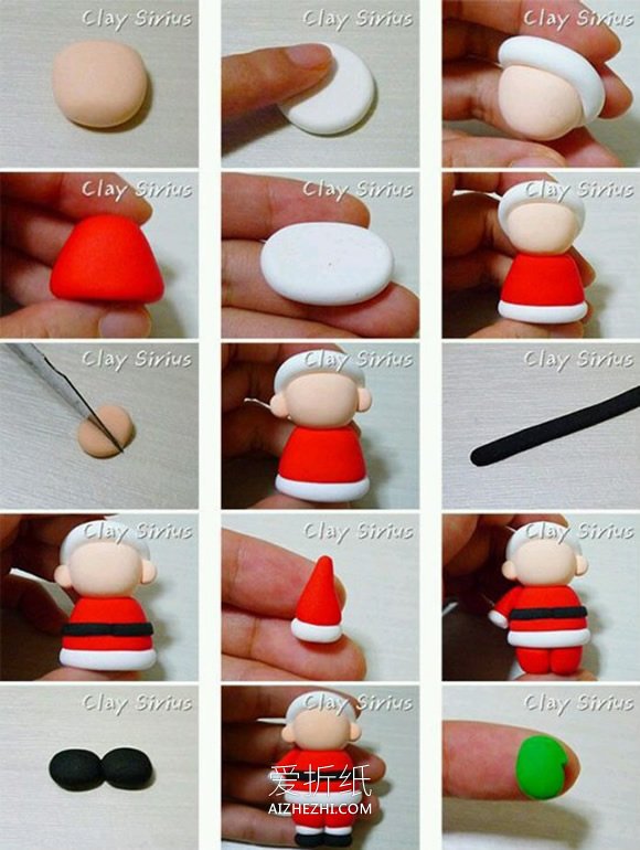 怎么做粘土圣诞老人和麋鹿的制作方法图解- www.aizhezhi.com