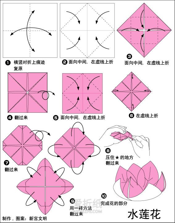 怎么简单折纸水莲花 儿童手工水莲花的折法- www.aizhezhi.com