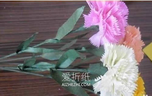 怎么做母亲节康乃馨花 手揉纸手工制作康乃馨- www.aizhezhi.com