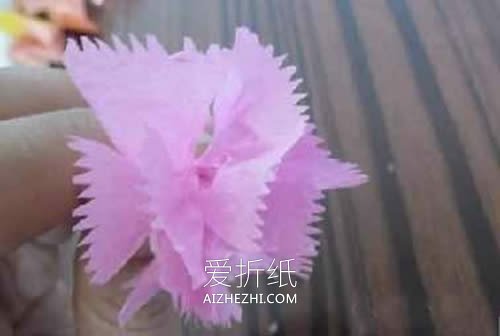 怎么做母亲节康乃馨花 手揉纸手工制作康乃馨- www.aizhezhi.com