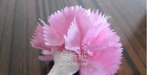 怎么做母亲节康乃馨花 手揉纸手工制作康乃馨- www.aizhezhi.com