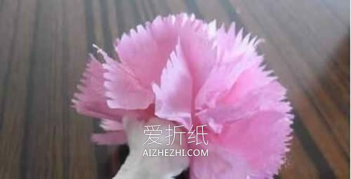 怎么做母亲节康乃馨花 手揉纸手工制作康乃馨- www.aizhezhi.com