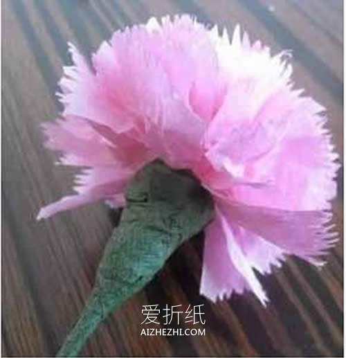 怎么做母亲节康乃馨花 手揉纸手工制作康乃馨- www.aizhezhi.com