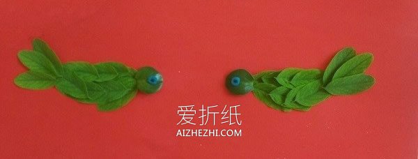 怎么用树叶拼贴小鸟 叶子制作小鸟贴画方法- www.aizhezhi.com