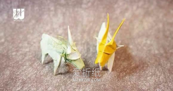 怎么折纸逼真的山羊 手工复杂立体山羊的折法- www.aizhezhi.com