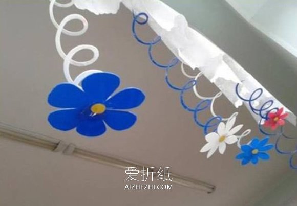 怎么做弹簧花的方法 卡纸手工制作花朵挂饰- www.aizhezhi.com