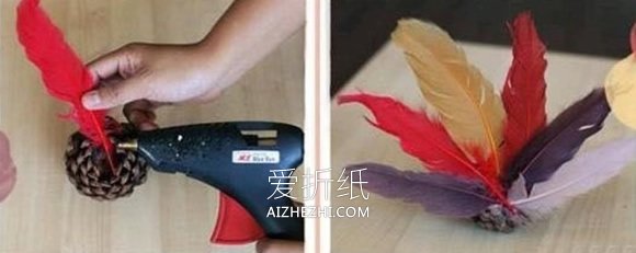 怎么做松果小鸟的方法 儿童手工制作小鸟教程- www.aizhezhi.com