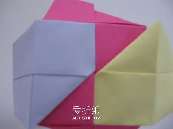 怎么折纸立方体的方法 手工六色方块折法图解- www.aizhezhi.com