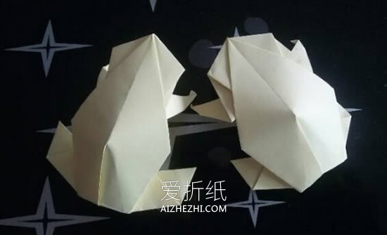 怎么折纸逼真的青蛙图解 手工青蛙的折法步骤- www.aizhezhi.com