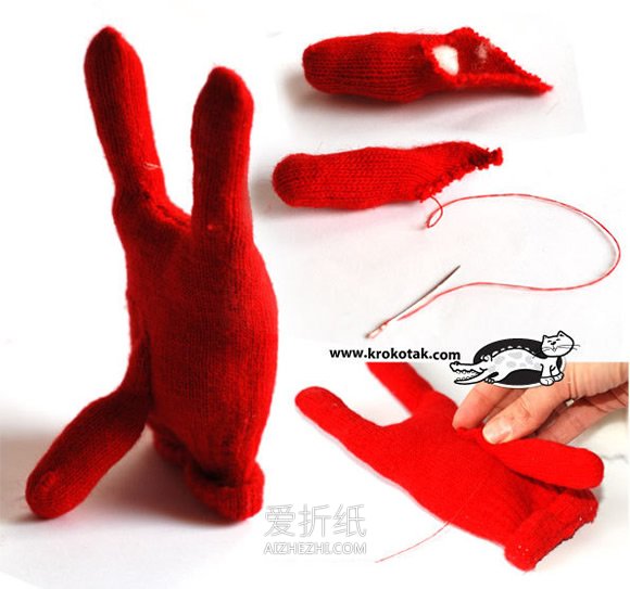 怎么做手套娃娃的方法 旧手套手工制作小怪物- www.aizhezhi.com