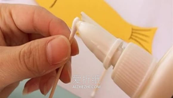 怎么做简单带骨架小鱼 幼儿园小班用棉签做鱼- www.aizhezhi.com