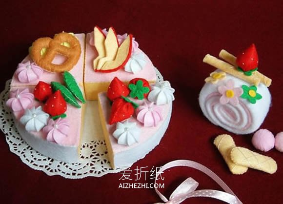 不织布手工制作的水果、点心、蔬菜装饰品图片- www.aizhezhi.com