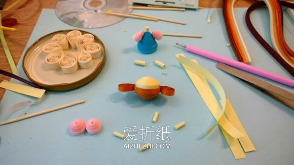 怎么做衍纸装饰摆件 衍纸制作小女孩的后花园- www.aizhezhi.com