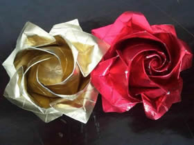 怎么折纸八瓣川崎玫瑰 手工八花瓣玫瑰花折法