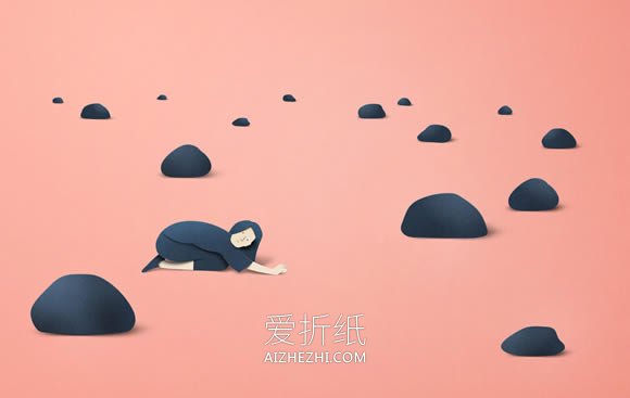 一组简洁的手工立体纸雕作品 充满艺术感！- www.aizhezhi.com