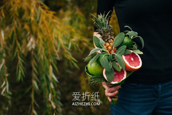 怎么做创意手捧花图片 蔬果制作手捧花的作品- www.aizhezhi.com