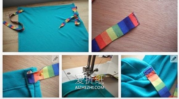 怎么做厨房围裙的方法 旧T恤手工改造制作围裙- www.aizhezhi.com