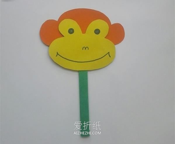 怎么做卡通风格纸扇子 卡纸手工制作猴子扇子- www.aizhezhi.com
