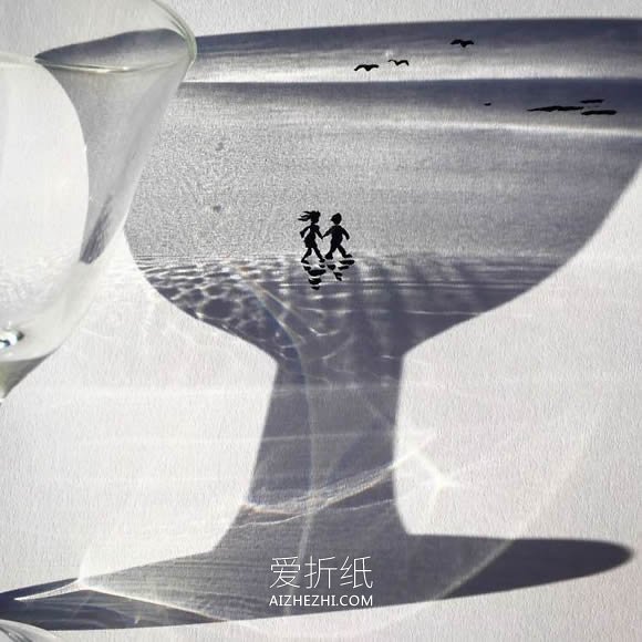 有创意的光影画图片 利用物品影子做创意画- www.aizhezhi.com