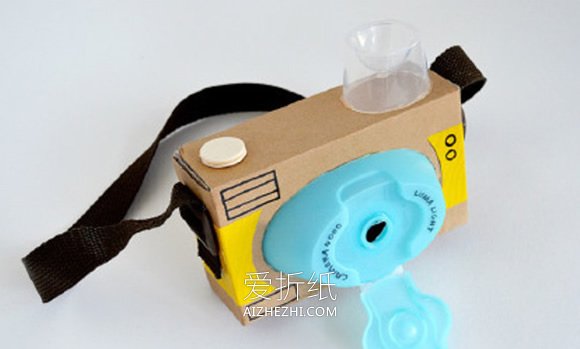 怎么做儿童玩具相机 废纸盒和瓶盖制作相机- www.aizhezhi.com
