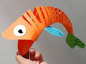 怎么做大嘴鱼的方法 卡纸制作身体能动的鱼