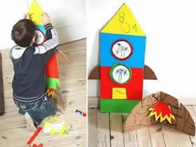 怎么做儿童玩具火箭 硬纸板制作火箭的方法