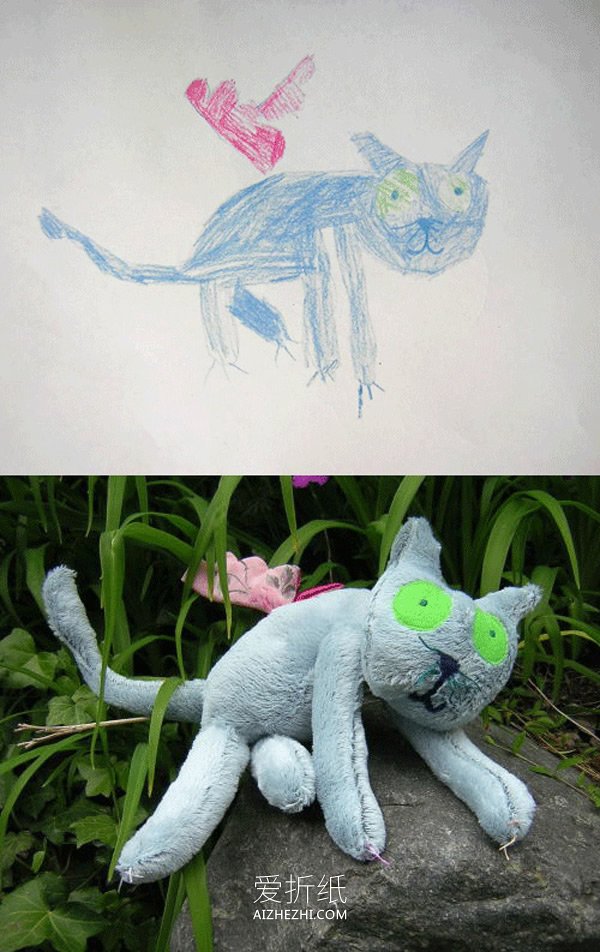 怎么做有创意的布偶 用布把孩子的涂鸦做出来- www.aizhezhi.com