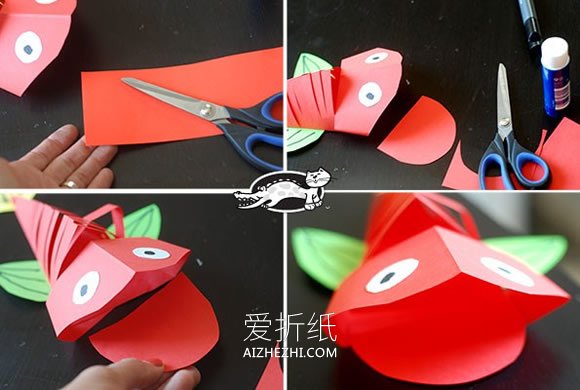 怎么做大嘴鱼的方法 卡纸制作身体能动的鱼- www.aizhezhi.com